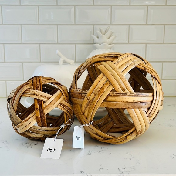 Pier 1 Split Rattan Decorative Spheres - Picture 4 of 12